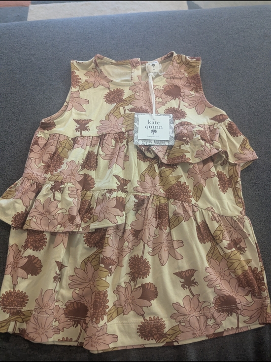 kate quinn Other - Kate Quinn Floral Peplum Top - Pink & Beige